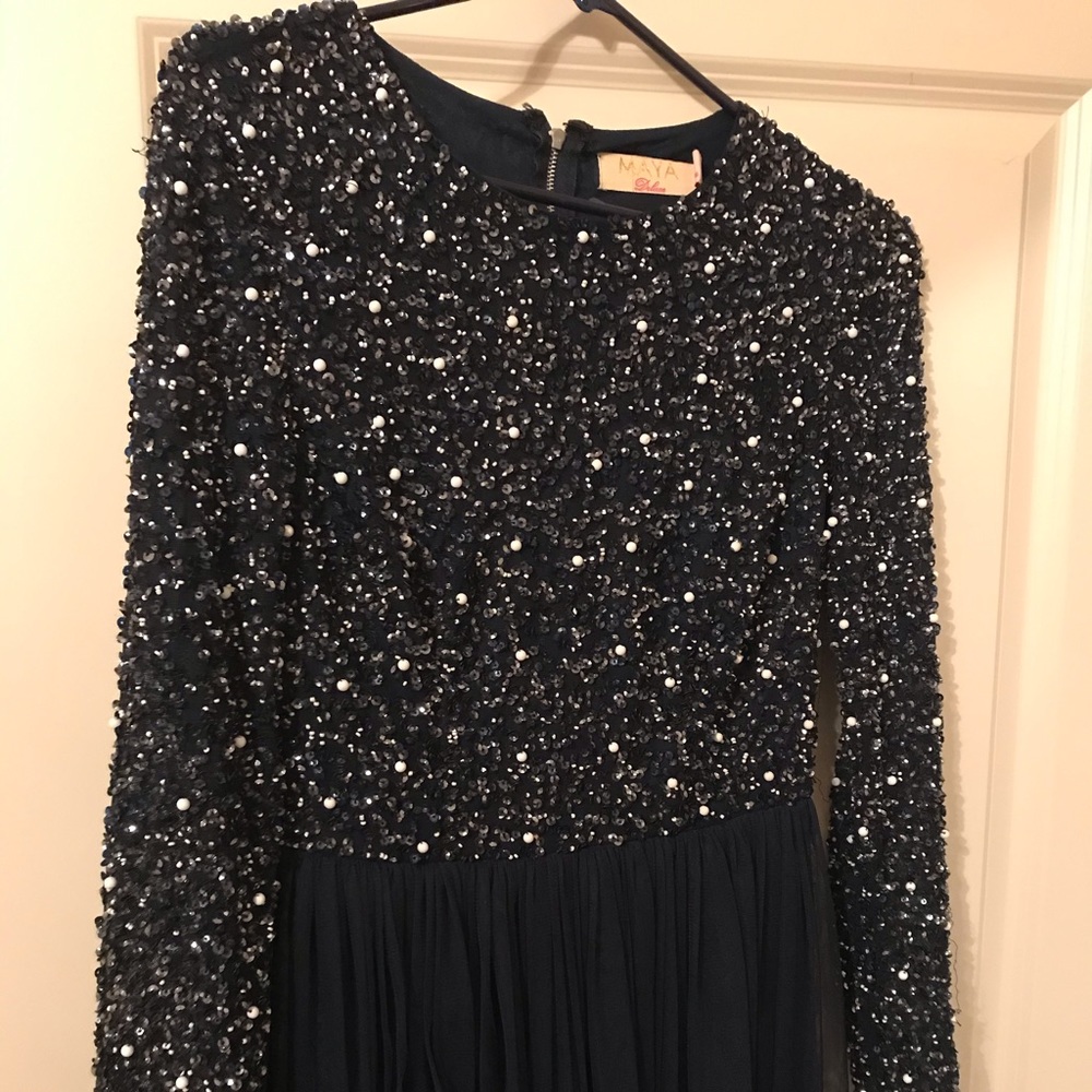 Beautiful midnight blue embellished formal dress